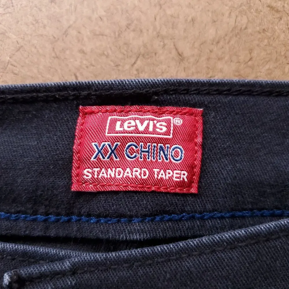 Levi's XX Chino Standard Taper Pants Men 34x30 Black Stretch Workwear Streetwear